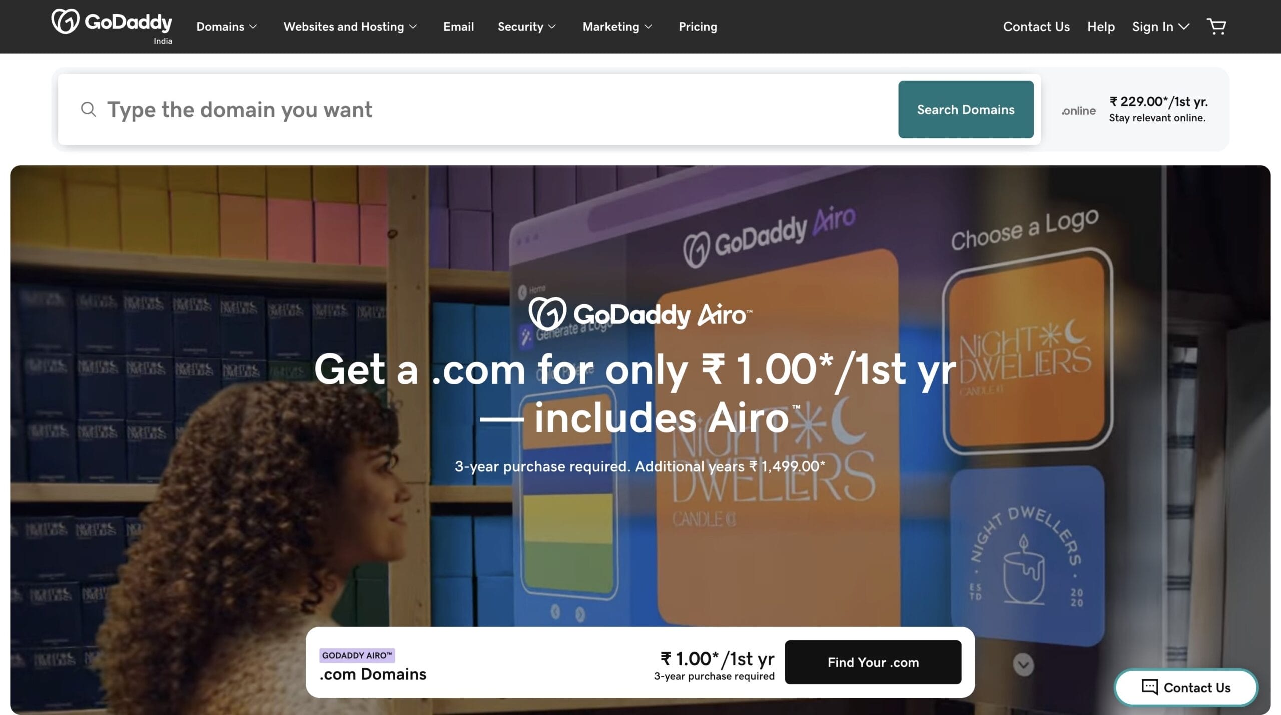 Godaddy new domain offer